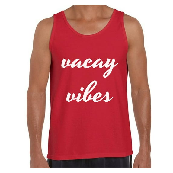 Awkward Styles Vacay Vibes Tank Top Men's Vacation Tank Beach Muscle Shirt Beach Outfit for Men Summer Party Outfit Summer Vibes Tshirt Summer Vacation Shirts Vacay T-Shirt Travel Tshirt