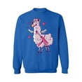 thumbnail image 1 of Awkward Styles Valentine's Day Crewneck Top Pink Lama Sweatshirts Valentines Sweater, 1 of 5