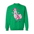 thumbnail image 1 of Awkward Styles Valentine's Day Crewneck Top Pink Lama Sweatshirts Valentines Sweater, 1 of 5