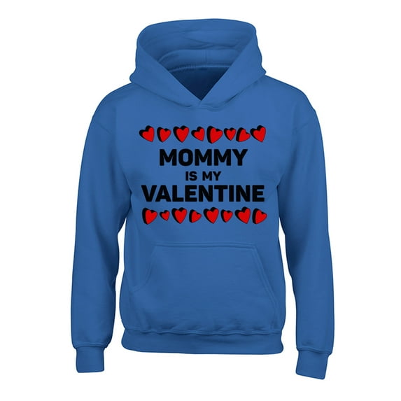 Awkward Styles Valentine's Day Hoodies for Kids Mommy is my Valentine Hooded Youth Sweatshirt for Girls Boys