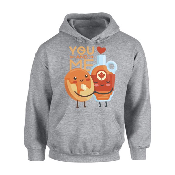 Awkward Styles Valentine's Hoodie You and Me Hooded Sweatshirt Maple Syrup Doughnuts Print