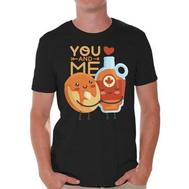Awkward Styles Valentine's T-Shirt You and Me T Shirts for Men Maple Syrup Doughnuts Print