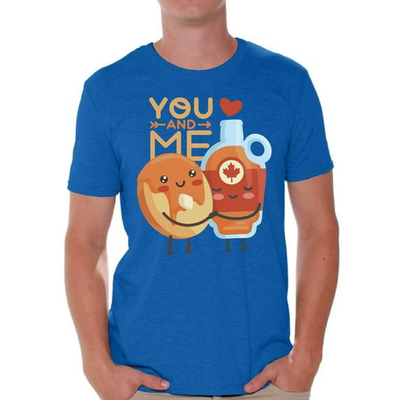 Awkward Styles Valentine's T-Shirt You and Me T Shirts for Men Maple Syrup Doughnuts Print