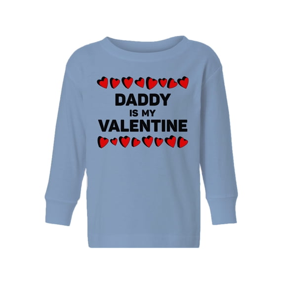 Awkward Styles Valentine's Toddler Long Sleeve Shirt Daddy is my Valentine Kids T-shirt for Girls Boys