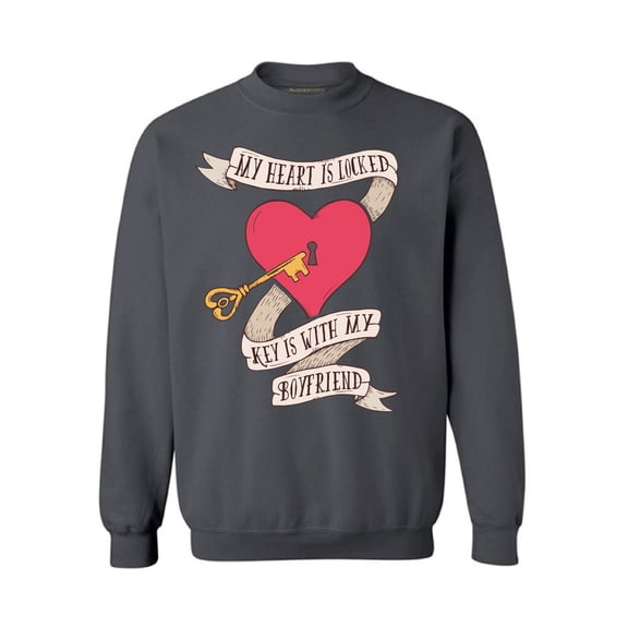 Awkward Styles Valentines Crewneck Top My Heart is Locked Sweatshirts Valentine's Day Gifts
