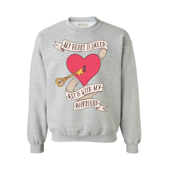 Awkward Styles Valentines Crewneck Top My Heart is Locked Sweatshirts Valentine's Day Gifts