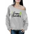 thumbnail image 1 of Awkward Styles Vegan Friendly Off The Shoulder Sweatshirt Lovely Vegetarian Off Shoulder Sweater Vegan Friendly Oversized Sweater for Ladies Vegan Sweatshirts Vegan Clothes for Women Gifts for Vegans, 1 of 4