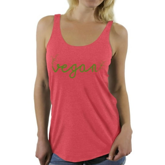 Awkward Styles Vegan Friendly Racerback Shirts for Her Foliage Racerback Tank Top for Her Racerback Tanks Vegetarian T-shirt Vegan Shirts Vegan Clothes for Women Vegan Organic Racerback Tanks