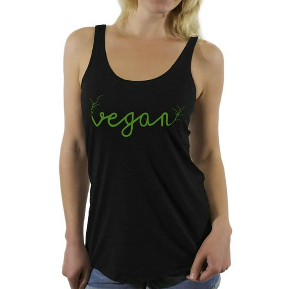 Awkward Styles Vegan Friendly Racerback Shirts for Her Foliage Racerback Tank Top for Her Racerback Tanks Vegetarian T-shirt Vegan Shirts Vegan Clothes for Women Vegan Organic Racerback Tanks