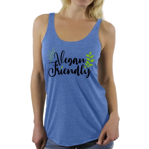 Awkward Styles Vegan Friendly Racerback Tank Top for Her Racerback Tanks Vegetarian Tshirt Vegan Friendly Racerback Shirts for Her Vegan T Shirts Vegan Clothes for Women Vegan Organic Racerback Tanks