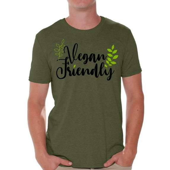 Awkward Styles Vegan Friendly T-Shirts for Men Vegetarian Mens T Shirts Clothes for Men Original Men's Shirts Vegan Men's Fashion Vegetarian Gifts Vegan Friendly Clothing Collection Hey Vegetarians