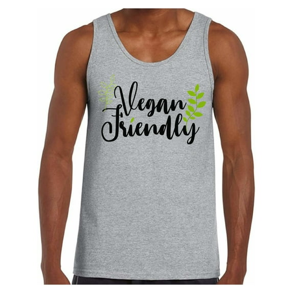 Awkward Styles Vegan Friendly Tank Top for Men Men's Shirts Vegetarian Tank Top for Men Vegan Friendly Tshirts Vegetarian Gifts Vegan Men's Fashion Vegan Friendly Clothing Collection Hey Vegetarians