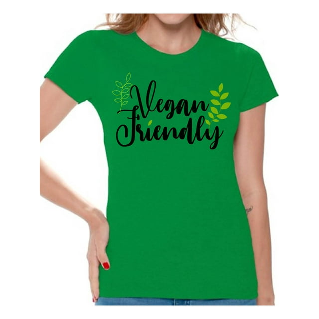 Awkward Styles Vegan Friendly Womens T-Shirt Lovely Vegetarian Tshirt Vegan Friendly Shirts for Ladies Vegan T Shirts Vegan Clothes for Women Vegan Organic Stylish Shirts for Her Gifts for Vegetarians