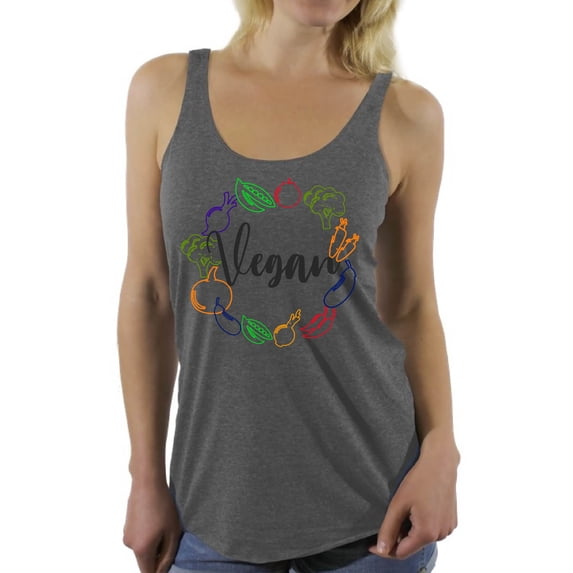Awkward Styles Vegetables Racerback Tank Top for Her Racerback Tanks Vegetarian Tshirt Vegan Friendly Racerback Shirts for Her Vegan Shirts Vegan Clothes for Women Vegan Organic Racerback Tanks
