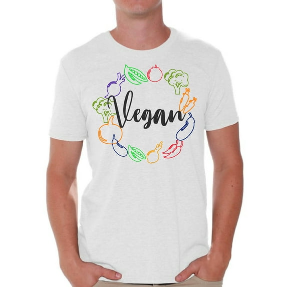 Awkward Styles Vegetables T-Shirts for Men Vegetarian Mens T Shirts Clothes for Men Original Men's Shirts Vegan Men's Fashion Vegetarian Gifts Vegan Friendly Clothing Collection Hey Vegetarians