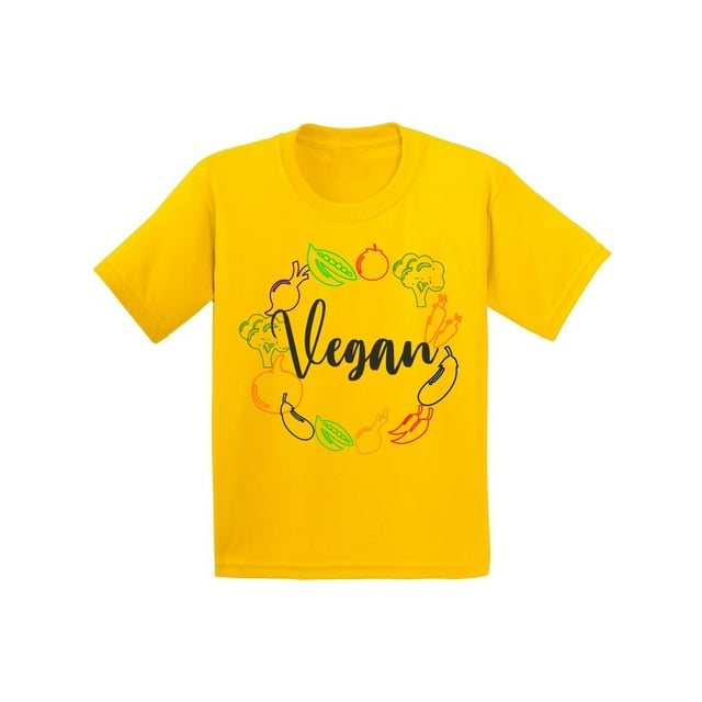 Awkward Styles Vegetables T-Shirts for Youth Vegetarian Kids T Shirts Clothes for Kids Original Children's Shirts Vegan Kids Fashion Vegetarian Gifts Vegan Friendly Clothing Hey Vegetarians