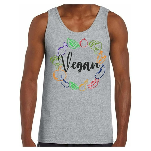 Awkward Styles Vegetables Tank Top for Men Men's Shirts Vegetarian Tank Top for Men Vegan Friendly Tshirts Vegetarian Gifts Vegan Men's Fashion Vegan Friendly Clothing Collection Hey Vegetarians