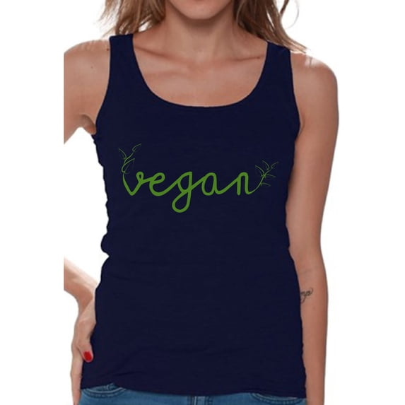 Awkward Styles Vegetarian Tshirt Nifty Foliage Tank Top for Her Ladies Tanks Vegan Friendly T-Shirts for Her Vegan T Shirts Vegan Clothes for Women Vegan Organic Shirts for Her Gifts for Vegetarians
