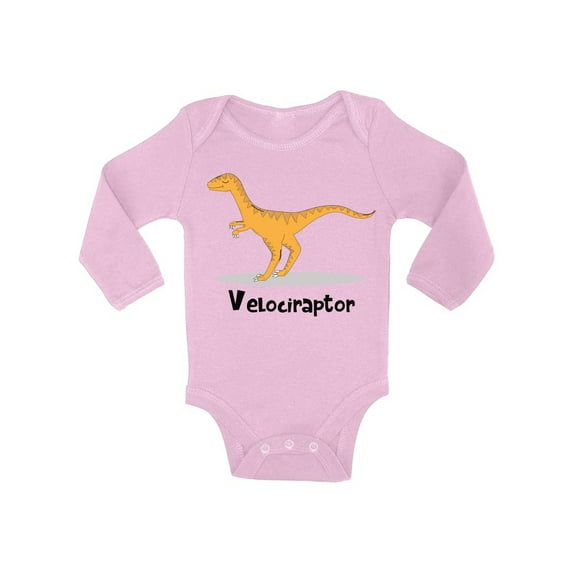 Awkward Styles Velociraptor Dinosaur Baby Bodysuit Long Sleeve Dinosaur One Piece Top for Baby Long Sleeve Dinosaur Bodysuit Dinosaur Gifts for Baby Boys and Baby Girls Spirit Animal Bodysuit