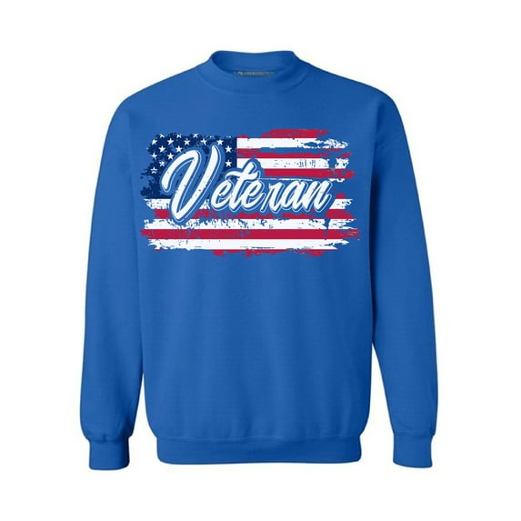 Awkward Styles Veteran Crewneck for Ladies Unisex Veteran Sweater Veteran Clothes for Men Woman Veteran USA Flag Sweater American Proud Clothes Gifts for US Veteran Stripes and Stars Crewneck