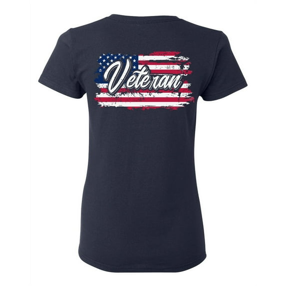 Awkward Styles Veteran Shirts Veteran Women T-Shirt Flag Women Shirt Veteran Clothing Patriotic Gifts for Her American Army Veteran US Army Ladies Shirt Veteran Ladies Shirt Print on the Back Only