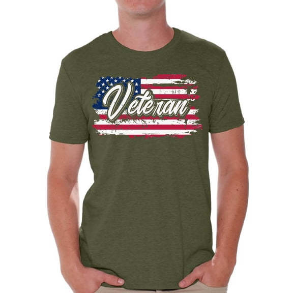 Awkward Styles Veteran T-Shirt Veteran Mens Tshirt Veteran Shirt for Men US Flag Shirt for Men American Proud T-Shirt for Men US Veteran Gifts for Him Patriotic Gifts Stripes and Stars American Style