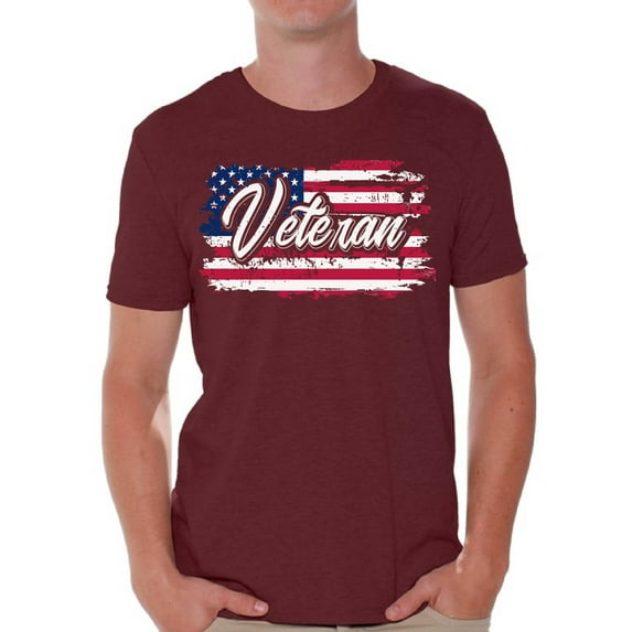 Awkward Styles Veteran T-Shirt Veteran Mens Tshirt Veteran Shirt for Men US Flag Shirt for Men American Proud T-Shirt for Men US Veteran Gifts for Him Patriotic Gifts Stripes and Stars American Style