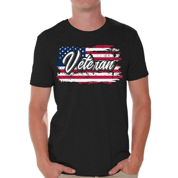 Awkward Styles Veteran T-Shirt Veteran Mens Tshirt Veteran Shirt for Men US Flag Shirt for Men American Proud T-Shirt for Men US Veteran Gifts for Him Patriotic Gifts Stripes and Stars American Style