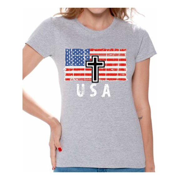 Awkward Styles Patriotic Tshirt for Women Army Tshirts for Women USA Gifts for Mom Veteran Army Clothes Collection American Army Shirts for Women US Flag Shirt for Ladies Proud T-Shirt for Ladies