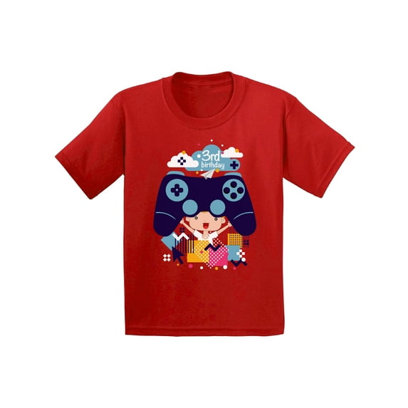Awkward Styles Video Game Birthday Toddler Shirt 3rd Birthday Party for Kids I'm 3 Birthday Shirt Gamer Birthday Party Video Game Gifts for 3 Year Old Funny Geeky Birthday Shirt 3 Birthday T Shirt