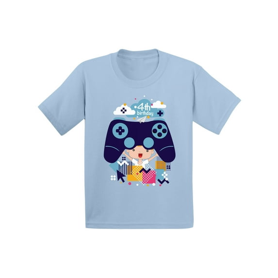 Awkward Styles Video Game Birthday Toddler Shirt 4th Birthday Party for Kids I'm 4 Birthday Shirt Gamer Birthday Party Video Game Gifts for 4 Year Old Funny Geeky Birthday Shirt 4 Birthday T Shirt