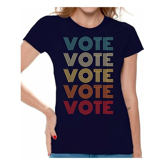 Awkward Styles Vote Shirt Women's Election 2020 Shirt Color Vote Pattern Political Theme T-shirt for Ladies Democracy 2020 USA Shirt Voter T Shirt