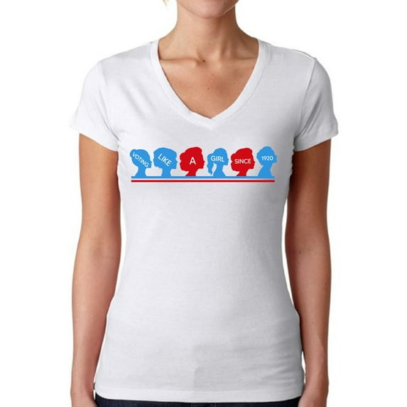 Awkward Styles Voting Like A Girl Shirt Voter V-neck T Shirts Empowering Women T-shirt Vote Shirt