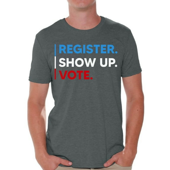 Awkward Styles Voting Shirts for Men 2020 USA Election T Shirt Register Show Up Vote Democracy Shirt Voter T Shirt