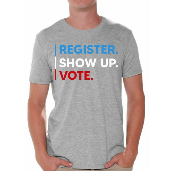 Awkward Styles Voting Shirts for Men 2020 USA Election T Shirt Register Show Up Vote Democracy Shirt Voter T Shirt