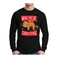 thumbnail image 1 of Awkward Styles Wake Me Up When It's Christmas Sloth Xmas Sweater Long Sleeve T-Shirt for Men, 1 of 4