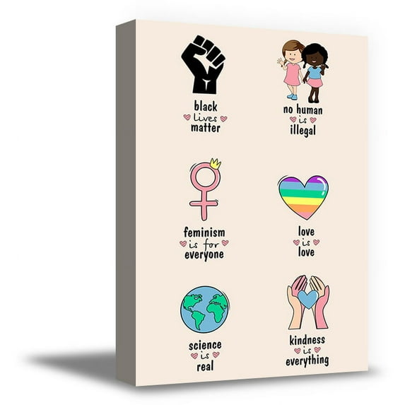 Awkward Styles Wall Art Canvas Human Rights Decor Support Protest Wall Art Justice Quote Canvas Empowerment Stop Racism Decoration