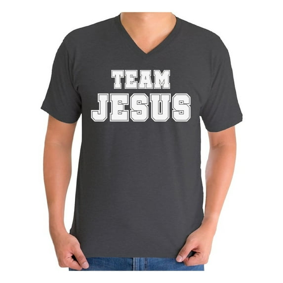 Awkward Styles White Clothes for Men Team Jesus V neck Shirt for Men Christian Shirts Christian Team Jesus T-Shirt Christ Tshirt for Men Christian Gifts Jesus Shirts Jesus Clothing Collection for Men