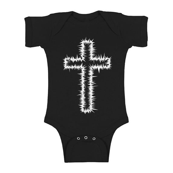 Awkward Styles White Cross Baby Bodysuit Short Sleeve Tops for Newborn Baby Christian Cross Clothes for Baby Boys Christian Bodysuits for Baby Girls Jesus Clothing for Baby Kids Cross One Piece