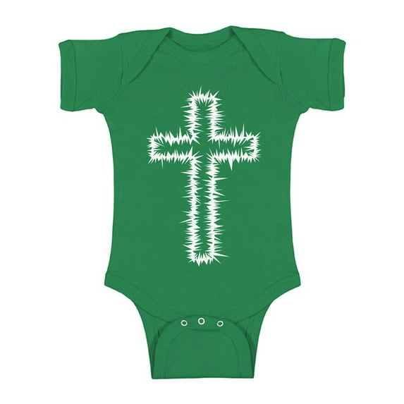 Awkward Styles White Cross Baby Bodysuit Short Sleeve Tops for Newborn Baby Christian Cross Clothes for Baby Boys Christian Bodysuits for Baby Girls Jesus Clothing for Baby Kids Cross One Piece
