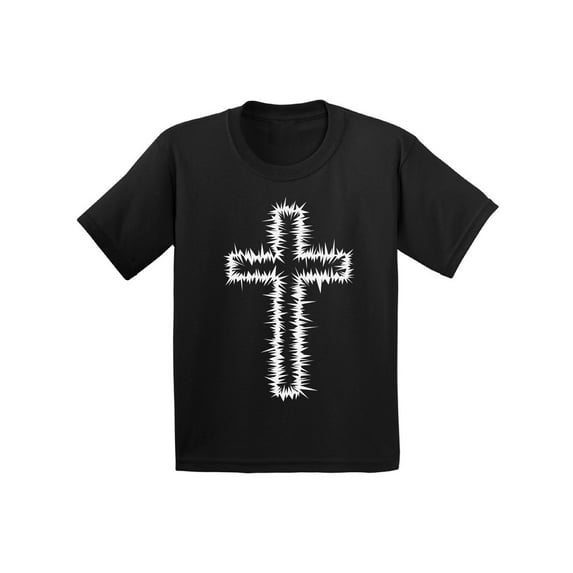 Awkward Styles White Cross Infant Shirt Jesus Shirts for Kids Christian T Shirt for Boys Christian Shirts for Girls Jesus T-Shirt for Children Christian Gifts Christ Clothes Cross Shirt for Kids