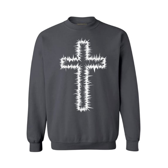 Awkward Styles White Cross Unisex Crewnecks Christian Crewneck for Her Cross Clothes Collection Jesus Cross Crewneck for Women Jesus Sweater for Men Christian Gifts Cross Outfit for Men and Women