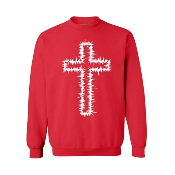 Awkward Styles White Cross Unisex Crewnecks Christian Crewneck for Her Cross Clothes Collection Jesus Cross Crewneck for Women Jesus Sweater for Men Christian Gifts Cross Outfit for Men and Women
