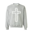 thumbnail image 1 of Awkward Styles White Cross Unisex Crewnecks Christian Crewneck for Her Cross Clothes Collection Jesus Cross Crewneck for Women Jesus Sweater for Men Christian Gifts Cross Outfit for Men and Women, 1 of 5