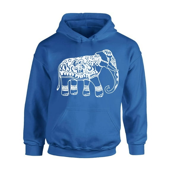 Awkward Styles White Elephant Unisex Hoodie Sweater for Men Patterned Hoodie for Women Men's Fashion Collection Tracery Sweater Indian Pattern Hoodie Elephant Hoodies Animal Sweatshirt Animals Hoodie