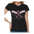 thumbnail image 1 of Awkward Styles Wings Of Hope Tshirt Ribbon Angel Wings Shirt Breast Cancer Awareness Shirts for Women Pink Ribbon Shirt Gifts for Breast Cancer Survivor Cancer Support Ribbon Shirt Breast Cancer Shirt, 1 of 4