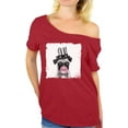 thumbnail image 1 of Awkward Styles Women T Shirt Women Clothes Puppy Pug with Gum Off The Shoulder Shirt Ladies Off The Shoulder Shirt Animal Tshirt for Woman Funny Animal Gifts Pug Clothing Pug T Shirt Cute Shirt, 1 of 4