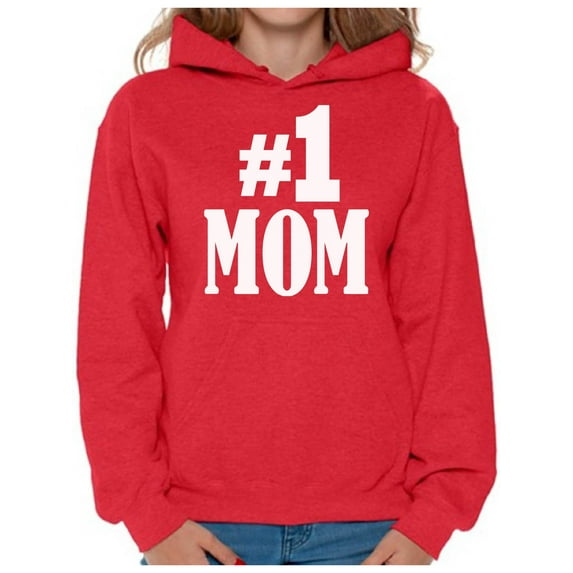 Awkward Styles Women's #1 Mom Graphic Hoodie Tops for Best Mom In The World