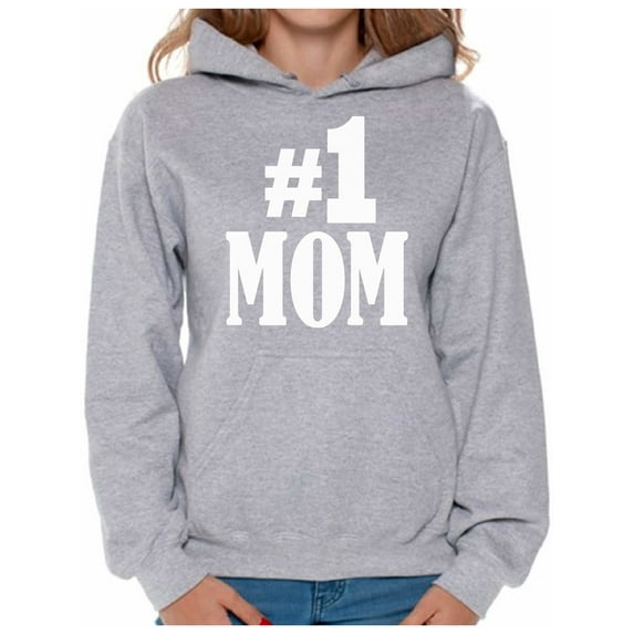Awkward Styles Women's #1 Mom Graphic Hoodie Tops for Best Mom In The World