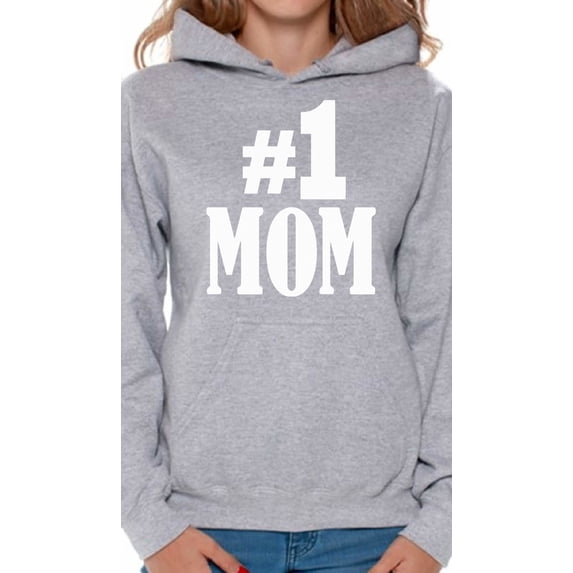 Awkward Styles Women's #1 Mom Graphic Hoodie Tops for Best Mom In The World